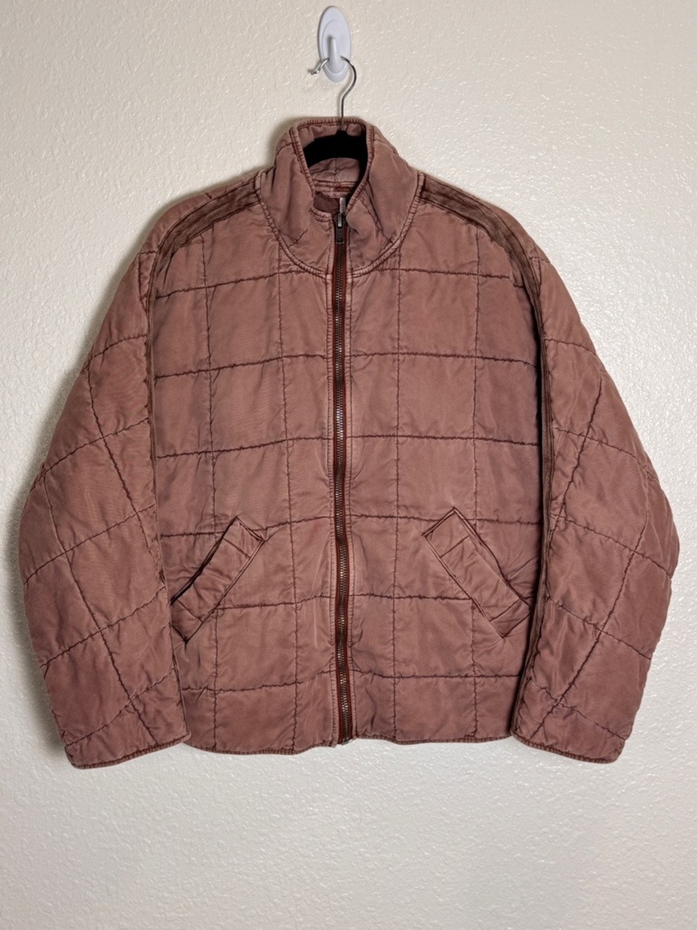 Free People Dolman Quilted Knit Boho Jacket Copper Pink Rose Women’s Small